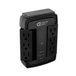 Commercial Electric 6-Outlet Wall Mounted Swivel Surge Protector - (Black)