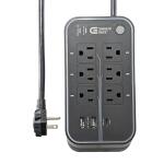 Commercial Electric6 ft. 6-Outlet RGB Gaming Surge Protector with 2 USB and 1 USB-C (SP-GP621)