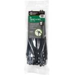 Commercial Electric8in Twist and Cut UL Listed UV Resistant Cable Zip Ties 100 Pack UV (Black) (GTSC-200STUV (100))