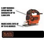 Black Decker Variable Keyless Corded Jigsaw 5-Amp (No Charger)