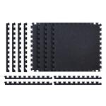 TrafficMasterBlack with Blue Flecks 25.2 in. x 25.2 in. x 0.68 in. Foam Shock Absorbing Gym Floor Tiles(4 Tiles/Pack) (17.64 sq. ft.) (24182COPLHD)