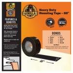 Gorilla1 in. x 1.67 yd. Black Heavy Duty Mounting Tape (6055002)