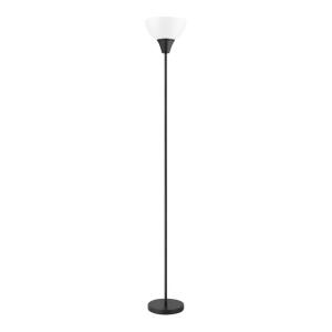 Hampton Bay 1-Light Torchiere Floor Lamp in Black, 70 inches tall with a Plastic Shade