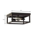 Hampton BayBoswell Quarter 12-1/2 in. 2-Light Black Industrial Open Cage Flush Mount Ceiling Light with Bulbs Included (8017HBDBDI)