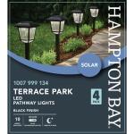 Hampton BayTerrace Park 10 Lumen Black LED Weather Resistant Outdoor Solar Path Light with Plastic Lens (4-Pack) (32300-008-4pk)