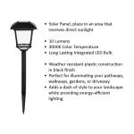 Hampton BayTerrace Park 10 Lumen Black LED Weather Resistant Outdoor Solar Path Light with Plastic Lens (4-Pack) (32300-008-4pk)