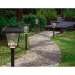 Hampton BayTerrace Park 10 Lumen Black LED Weather Resistant Outdoor Solar Path Light with Plastic Lens (4-Pack) (32300-008-4pk)