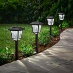 Hampton BayTerrace Park 10 Lumen Black LED Weather Resistant Outdoor Solar Path Light with Plastic Lens (4-Pack) (32300-008-4pk)