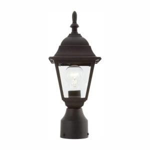 Hampton Bay 1-Light Black Steel Line Voltage Outdoor Weather Resistant Post Light with No Bulb Included (HB7026P-05)