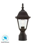 Hampton Bay1-Light Black Steel Line Voltage Outdoor Weather Resistant Post Light with No Bulb Included (HB7026P-05)