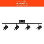 Hampton Bay Crosshaven 2.6 ft. 4-Light Black Smart Color Tunable Integrated LED Fixed Track Ceiling Lighting Kit