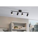 Hampton Bay Crosshaven 2.6 ft. 4-Light Black Smart Color Tunable Integrated LED Fixed Track Ceiling Lighting Kit