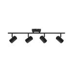 Hampton Bay Crosshaven 2.6 ft. 4-Light Black Smart Color Tunable Integrated LED Fixed Track Ceiling Lighting Kit