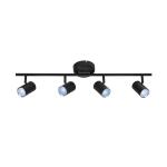 Hampton Bay Crosshaven 2.6 ft. 4-Light Black Smart Color Tunable Integrated LED Fixed Track Ceiling Lighting Kit