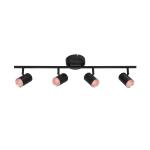 Hampton Bay Crosshaven 2.6 ft. 4-Light Black Smart Color Tunable Integrated LED Fixed Track Ceiling Lighting Kit