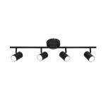 Hampton Bay Crosshaven 2.6 ft. 4-Light Black Smart Color Tunable Integrated LED Fixed Track Ceiling Lighting Kit