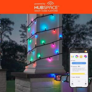 Hampton Bay 100-Light 40 ft. Indoor/Outdoor Plug-In Integrated LED RGB Color Changing Novelty String Light