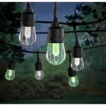 Hampton Bay Smart Black 12-Light 24 ft. Indoor/Outdoor Plug-in Integrated LED RGBW String Light with Party Mode