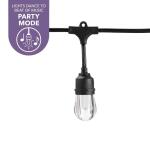 Hampton Bay Smart Black 12-Light 24 ft. Indoor/Outdoor Plug-in Integrated LED RGBW String Light with Party Mode