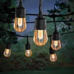 Hampton Bay Smart Black 12-Light 24 ft. Indoor/Outdoor Plug-in Integrated LED RGBW String Light with Party Mode