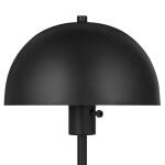 Hampton Bay 17.5 in. Corbin Black Modern Table Lamp with Black Metal Shade and AC Outlet on Base