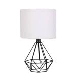 Hampton Bay 15.5 in. Willet Black Cage Accent Table Lamp