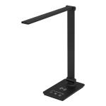 Hampton Bay 15 in. Black Indoor Table Lamp with Wireless Charging and Plastic Shade