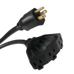 HDX2 ft. 14/3 Medium Duty Indoor/Outdoor Adaptor Cord with Multiple Outlet Triple Tap End, Black (HWHD1432F)