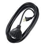 HDX25 ft. 16/3 Light Duty Indoor/Outdoor Extension Cord with Multiple Outlet Triple Tap End, Black (HWHD16325F)