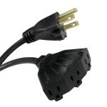 HDX25 ft. 16/3 Light Duty Indoor/Outdoor Extension Cord with Multiple Outlet Triple Tap End, Black (HWHD16325F)