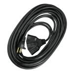 HDX50 ft. 16/3 Light Duty Indoor/Outdoor Extension Cord with Multiple Outlet Triple Tap End, Black (HWHD16350F)