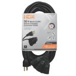 HDX50 ft. 16/3 Light Duty Indoor/Outdoor Extension Cord with Multiple Outlet Triple Tap End, Black (HWHD16350F)