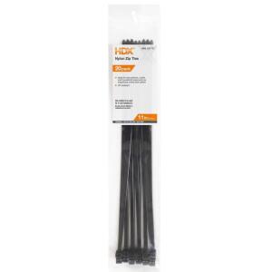 HDX11 in. UV Resist Zip Ties, Black (20-Pack) - FT-280STUV(20)