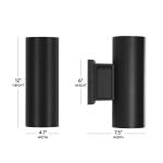 Home Decorators CollectionTurrill 13.39 in. Matte Black Cylinder Outdoor Wall Light Sconce (80706)