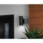 Home Decorators CollectionRodham 8 in. Black Integrated LED Hardwired Outdoor Wall Light Lantern Sconce (IZC1691L-2)