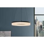 Home Decorators CollectionKipling 35-Watt Black Modern Integrated LED Pendant Light with Frosted Acrylic Shade (22826-002)