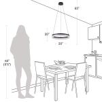 Home Decorators CollectionKipling 35-Watt Black Modern Integrated LED Pendant Light with Frosted Acrylic Shade (22826-002)