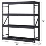 Husky4-Tier Industrial Duty Steel Freestanding Garage Storage Shelving Unit in Black (77 in. W x 78 in. H x 24 in. D) (N2W772478W4B)