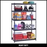 Husky 5-Shelf Steel Heavy-Duty Garage Storage Shelving Unit in Black (48 in. W x 24 in. D x 78 in. H) (N3R482478W5B)