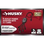 Husky 3 ft. 5-Outlet Power Squid Adapter Extension Cord, Black (YLPT-159)