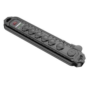 Husky8 ft. 14/3 Heavy Duty 6-Outlet 2100 Joule Surge Protector, Black (YLPT-154)