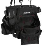 Husky 18 -Pocket 2-Bag Black Framer's Suspension Rig Work Tool Belt with Suspenders