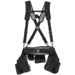 Husky 18 -Pocket 2-Bag Black Framer's Suspension Rig Work Tool Belt with Suspenders