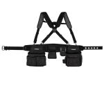 Husky18 -Pocket 2-Bag Black Framer's Suspension Rig Work Tool Belt with Suspenders