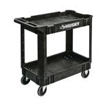 Husky2-Tier Plastic 4-Wheeled Service Cart in Black (12603)