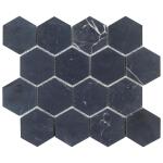 Jeffrey CourtMidnight Hex Black 10.875 in. x 9.5 in. Honed Marble Wall and Floor Mosaic Tile (0.717 sq. ft./Each) (95878)