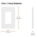 LutronClaro 1 Gang Wall Plate for Decorator/Rocker Switches, Gloss, Black (CW-1-BL) (1-Pack) - CW-1-BL