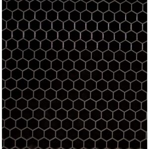 MSIRetro Black 2 in. Hexagon 11 in. x 12 in. Matte Porcelain Mesh-Mounted Mosaic Floor and Wall Tile (0.96 sq. ft./Each) (PT-RETNER-2HEXE)