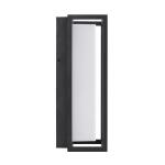 Abbey 14 in. Modern 1-Light Sand Black LED Hardwired Outdoor Wall Lantern Sconce with Acrylic White Shade (1-Pack) (23758)