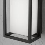 Abbey 14 in. Modern 1-Light Sand Black LED Hardwired Outdoor Wall Lantern Sconce with Acrylic White Shade (1-Pack) (23758)